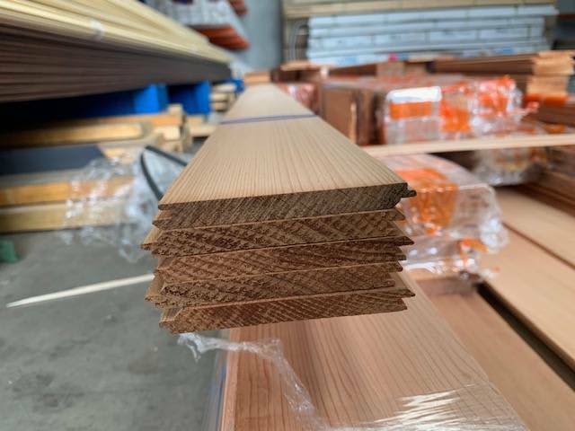 WESTERN RED CEDAR LINING BOARD 86 x 9mm (V Joint) *Price Per Linear Metre*