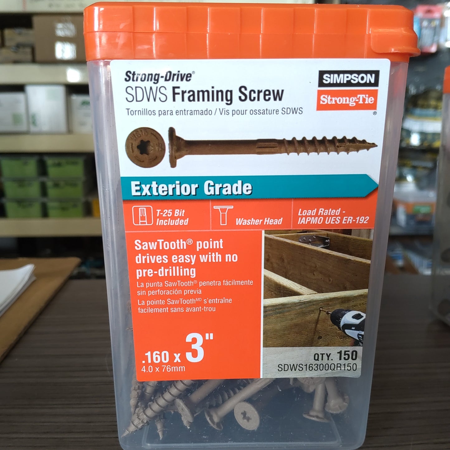 Simpson 4.0 X 76mm Strong Drive SDWS Framing Screw (150pcs) SDWS16300QR150