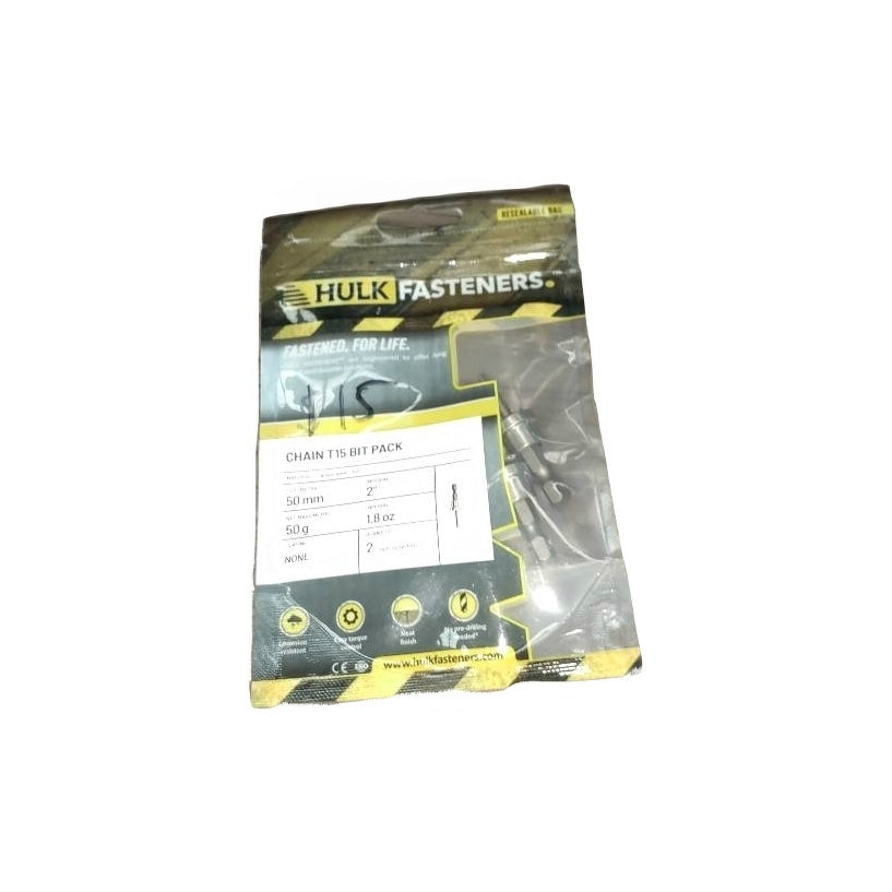 Hulk Fasteners Chain T15 Bit Pack