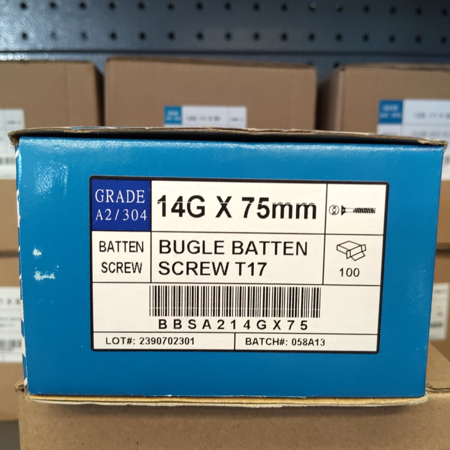 Inox HEX BATTEN  Screw A2 (304) 14G X75 100 per box