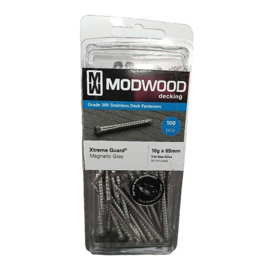 Modwood Timber Colored Screws - 10Gx65mm - Magnetic Grey (100pcs)