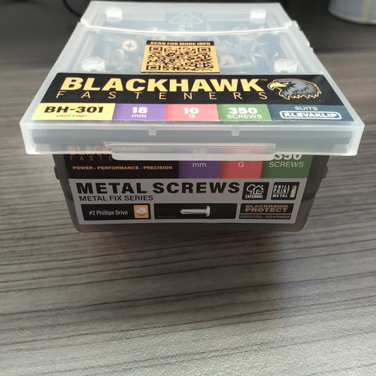 Blackhawk Fasteners 10Gx18mm Metal Screws - 350pcs (BH-301)