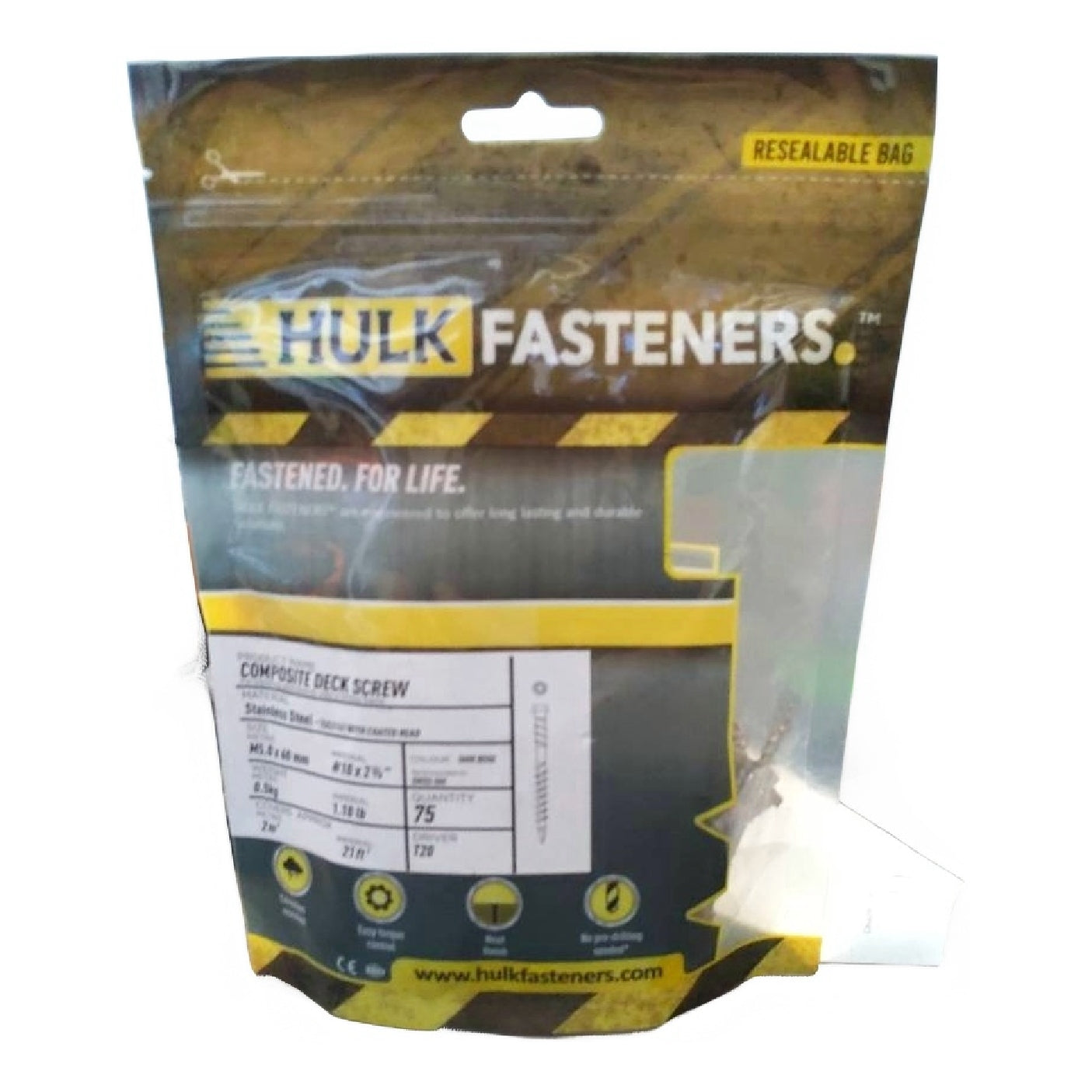 Hulk Fasteners Colored Timber Screw - Dark Beige (75pcs)