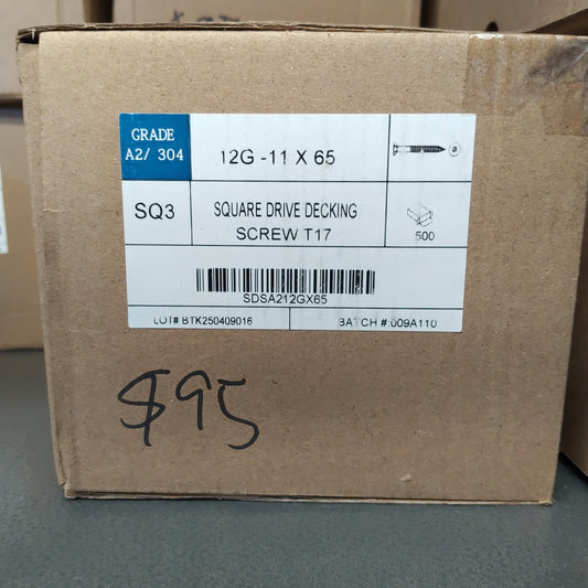 Inox 12G-11x65mm Decking Screws - 500pcs A2/304